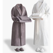 Green Black Tria Aile Bornoz Seti %100 Pamuk Jakarlı Vizon-Krem M/L