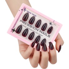 Takma Takma MKBD1726 Kısa Badem 30'lu Tekrar Kullanılabilir Protez Takma Tırnak