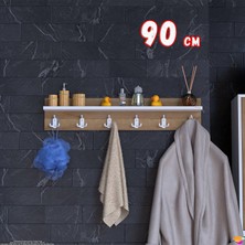 Modilayn Kedi Serisi 86,4X18 cm 6’lı Banyo Askısı Seti | 18 Kancalı Raflı Düzenleyici Yer Tasarrufu.