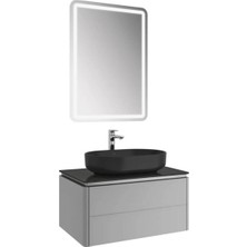 Kale Lotus Banyo Dolabı Takımı 80 cm Gri