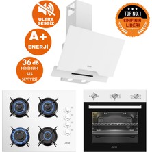 Ferre ve Afm Tech Markalı Silentart Lab  Sessiz Beyaz -Siyah Ankastre Set ( D064-SA +FM7301 +FM2201)