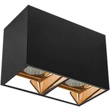 JUPITER 2X10W LED Tavan Armatürü Siyah-Altın 3000K Jupıter