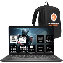 MSI Msı Modern 15 Intel Core I5 1334U 8gb 512GB SSD 15.6" Fhd W11H Taşınabilir Bilgisayar & Per4 Çanta F13MG869XTRP352