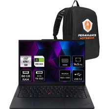 Lenovo Thinkpad P14S Gen 5 Intel Core Ultra 7 155H 96GB 256GB SSD RTX500A/4GB 14.5" Fhd+ Fdos Taşınabilir Bilgisayar & Per4 Çanta 21G2004TTXP349