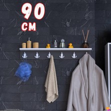 Modilayn Kedi Serisi 18 Kancalı Banyo Askısı - 6'lı Set (86,4X18 Cm) | Ekstra Düzen ve Yer Tasarrufu