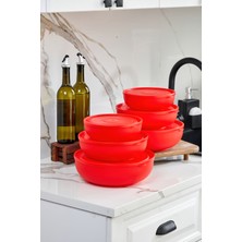 Homer 3'lü Kapaklı Karıştırma ve Saklama Kabı Seti - Büyük Boy Pembe Hamur ve Salata Kasesi (1.6 - 4.25 Lt)