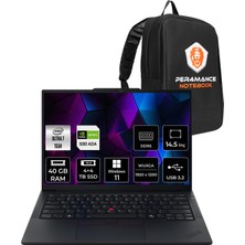 Lenovo Thinkpad P14S Gen 5 Intel Core Ultra 7 155H 40GB 4tb+4tb SSD RTX500A/4GB 14.5" Fhd+ W11P Taşınabilir Bilgisayar & Per4 Çanta 21G2004TTXP450