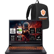Acer Nitro V 16 i5 14450HX RTX 4050 Gaming Laptop 8GB RAM 1TB SSD 16" FHD+ 165Hz FreeDOS + Per4 Çanta NHQTREY001P303