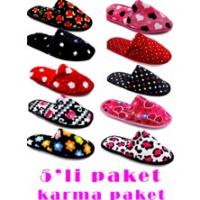 Stwenn 3'lü Paket Ev Terliği Çeyiz Terliği Kışlık Terlik Ses Yapmaz Hafif Taban Taban