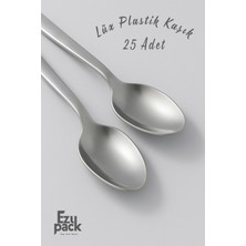 Ezupack 25'li Lüx Sert Plastik Gümüş Kaşık Parti Doğum Günü Sunum Davet Nişan Söz Kullan At Organizasyon