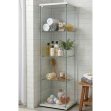 Cam Raflı Kapaklı Düzenleyici Banyo Dolabı Çok Amaçlı Lavabo Malzeme Dolap Havluluk Organizer