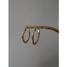 Marsel Özel Seri Işlemeli Doku Xp Gold Halka Küpe