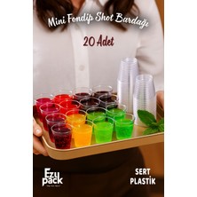 Ezupack 20'li 50CC Mini Fondip Bardak Sert Plastik Shot Ginger Lohusa Şerbet Ikram Bardağı Kahve Yanı Sunum