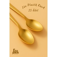 Ezupack 25'li Lüx Sert Plastik Altın Kaşık Parti Doğum Günü Sunum Davet Nişan Söz Kullan At Organizasyon