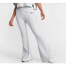 Nike Sportswear High-Waisted Wide Leg Ribbed Gri Kadın Eşofman Altı DV7868-025