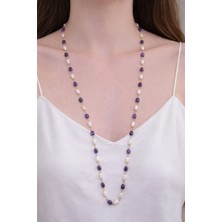 Feyz Tasarım Ametist Incili Kolye