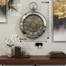İki Yedi Konsept Baudouin Döner Mekanizmalı Duvar Saati Aynalı Iskelet Tasarım Antik Ruh Dekor Saat Ev Ofis Hediyesi