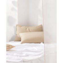 Madame Coco Manon %100 Pamuk Ranforce Düz Yastık Kılıfı Seti - Koyu Bej - 50X70 cm
