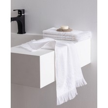 Madame Coco Amande 4'lü %100 Pamuk El Havlusu - Beyaz - 30X45 cm