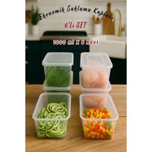 Ezupack 6lı 1000ML Eko Sızdırmaz Kapaklı Mikrodalga Difriz Derin Dondurucu Buzluk Düzenleyici Saklama Kabı