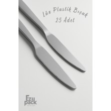 Ezupack 25'li Lüx Sert Plastik Gümüş Bıçak Parti Doğum Günü Sunum Davet Nişan Söz Kullan At Organizasyon