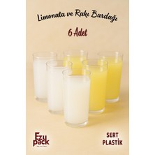 Ezupack 6'lı Sert Plastik Rakı Şalgam Limonata Meşrubat Içecek Düğün Davet Parti Organizasyon Bardağı