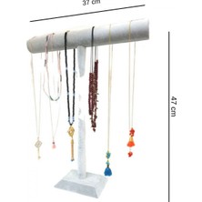 Özer Kutu Uzun T  Tesbih ve Kolye Standı Gri