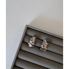 Marsel Tırtıklı Burgu Model Xp Silver Küpe