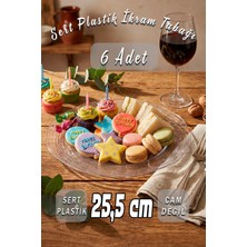 Ezupack 25CM 6 Adet Sert Plastik Mika Sunum Ikramlık Tabak Çorba Meyve Meze Salata Tatlı Tabağı Çerez Kasesi
