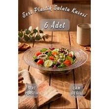 Ezupack 6 Adet Sert Plastik Mika Sunum Yuvarlak Tabak Çorba Meyve Meze Salata Tatlı Tabağı Çerez Kasesi