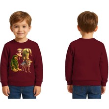 Sedirli Unisex Braınrot Baskılı Çocuk Swaetshirt 3 Iplik Şardonlu