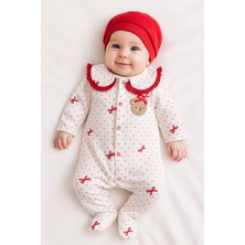 Giza Kids %100 Pamuk Kız Bebek Şapkalı Uzun Kollu Mevsimlik Tulum