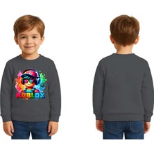 Sedirli Unisex Roblox Baskılı Çocuk Swaetshirt 3 Iplik Şardonlu