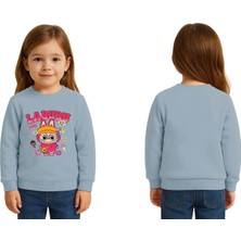 Sedirli Unisex Labubu Baskılı Çocuk Swaetshirt 3 Iplik Şardonlu