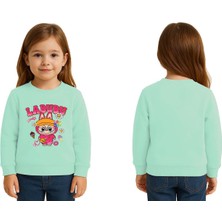 Sedirli Unisex Labubu Baskılı Çocuk Swaetshirt 3 Iplik Şardonlu