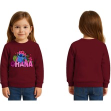 Sedirli Unisex Stitch Baskılı Çocuk Swaetshirt 3 Iplik Şardonlu