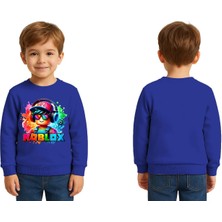 Sedirli Unisex Roblox Baskılı Çocuk Swaetshirt 3 Iplik Şardonlu