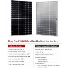 Okyay Enerji 550W Bifacial TwinPlus Monokristal Solar Panel