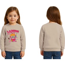 Sedirli Unisex Labubu Baskılı Çocuk Swaetshirt 3 Iplik Şardonlu