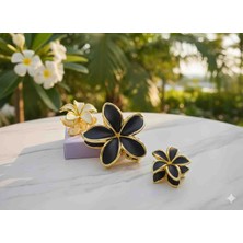 ForgeBox Siyah Gold Çiçek Desenli Mandal Toka Seti | Şık & Zarif Saç Tokası