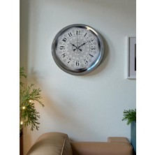 Emt Pazarlama Zentime Asil Motif Krom 40 cm Metal Duvar Saati