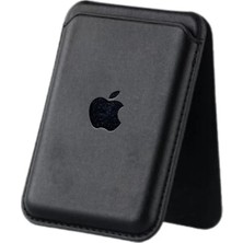 Arkay iPhone Için Logolu Magsafe Özellikli 4 Kartlı Katlanabilir Stantlı Manyetik Deri Cüzdan