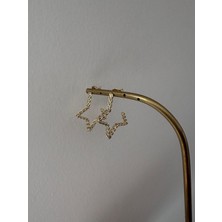 Marsel Yıldız Model Zincir Detay Xp Gold Küpe