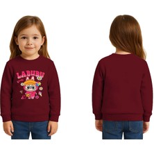 Sedirli Unisex Labubu Baskılı Çocuk Swaetshirt 3 Iplik Şardonlu