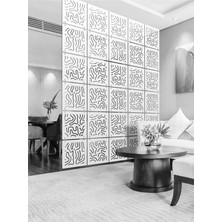 Wooddoom Lazer Kesim Sarkıt Paravan, Ahşap Seperatör, Oda Bölücü 4'lü Panel Levha Seti