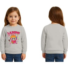 Sedirli Unisex Labubu Baskılı Çocuk Swaetshirt 3 Iplik Şardonlu