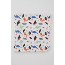 Breeze Yenidoğan Bebek Battaniyesi Dinozor Krallığı Standart, Beyaz