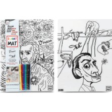 Daphne Mall Funny Mat - Vıncent Van Gogh ve Salvador Dalı 6'lı Kalem Hediyeli 30 x 40 cm