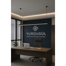 Yurdugül Lineer 120 cm Siyah Kasa 3000K Gün Işığı Sarkıt Modern LED Avize Mutfak, Ofis, Mağaza, Salon,