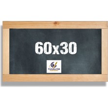 Tuvalcim Kırtasiye 60X30 cm Kara Tahta Yazı Tahtası Naturel Renk Çerçeve